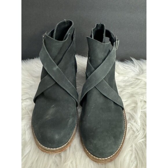 Free People Las Palmas Gray Ankle Boot Booties Size 37 US 6.5 Comfort - Picture 2 of 16